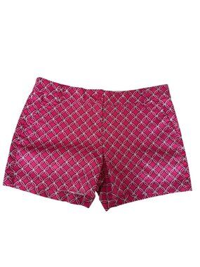 Crown & Ivy Petite 10P Regular Pink Geometric Print Shorts For Women